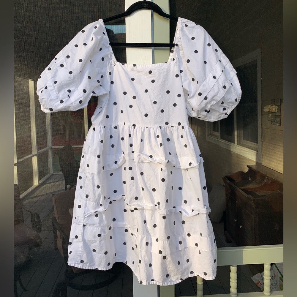 ASOS Puff Sleeve Polka Dot Dress - Size US 8